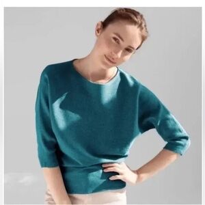 The Reset R Label Dark Teal Crew Neck Dolman Sweater Women's size S/M